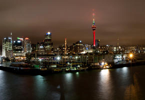 Panoramo of Auckland at Night
