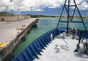 Leaving the Dock in Guam