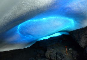 Blue Ice Roof of Hut Cave